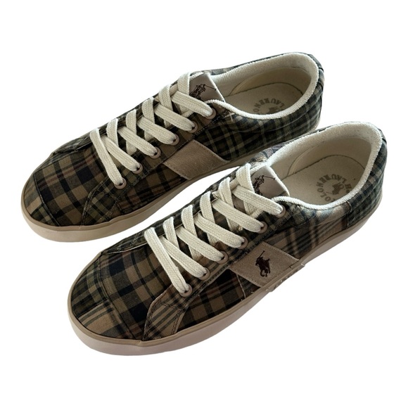 Polo Ralph Lauren Men's Plaid Canvas Sneakers Size 8D - Picture 9 of 12